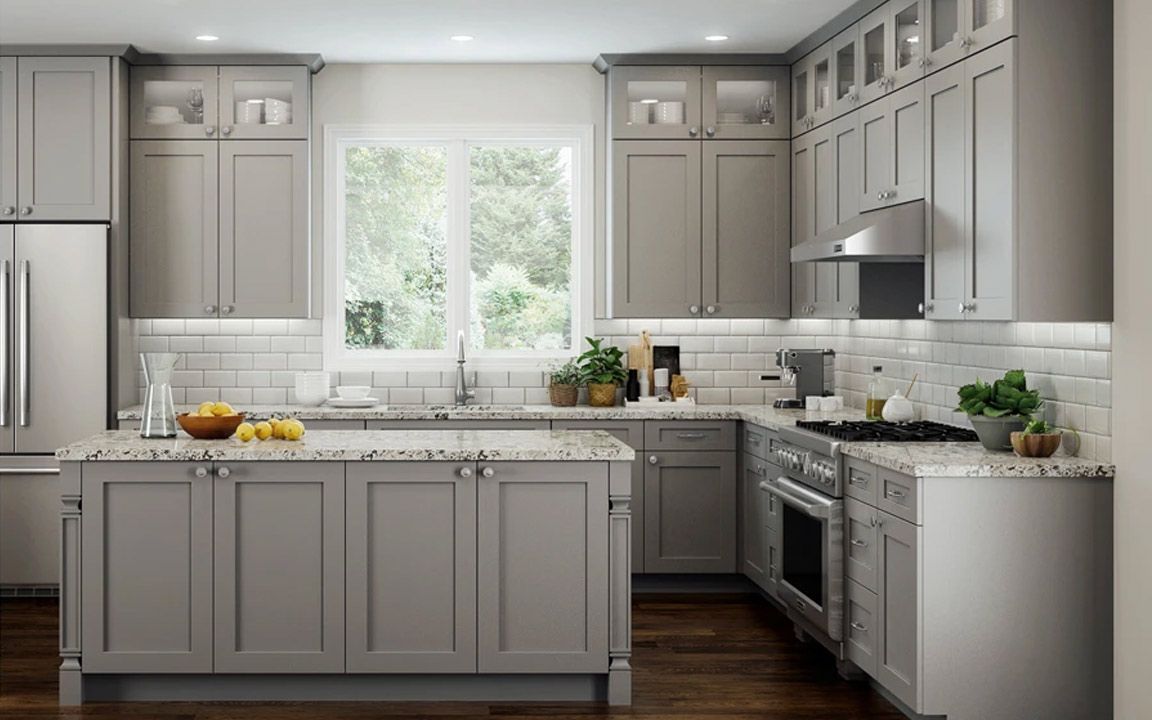 Dove Grey Shaker Kitchen Cabinets Kitchencabinetkingdom Com   Dove Grey Shaker Kitchendesignandbeyond 